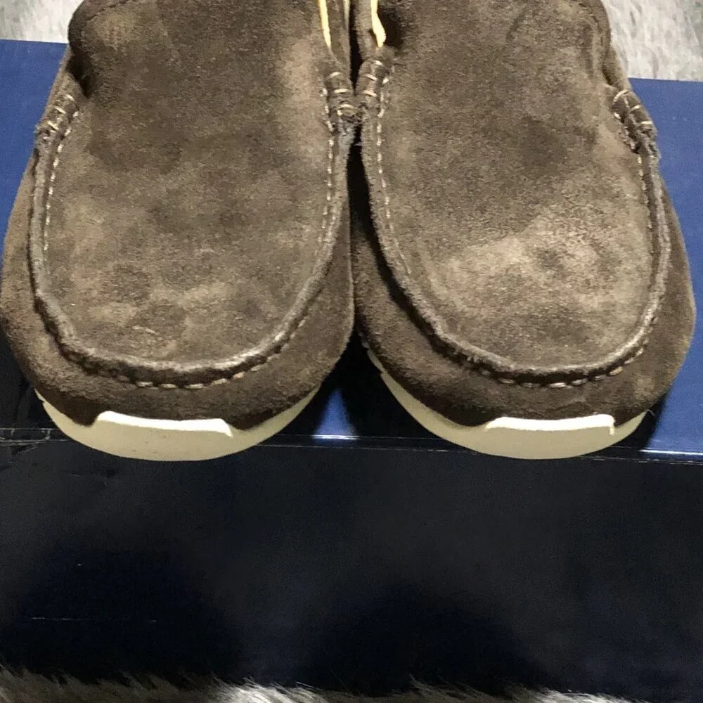 OluKai Ka‘a Loafer Men’s Size 7, Dark Brown Leather Slip-On Shoes NWOB